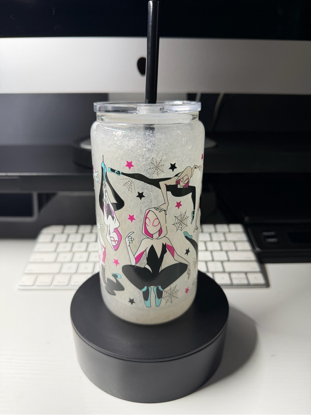 Spider-Gwen Glitter Tumbler With Straw